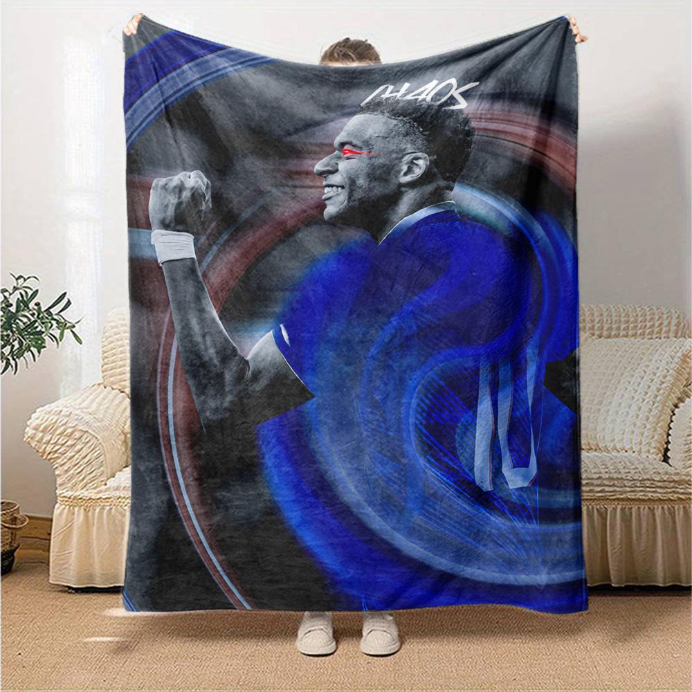 Star Player Kylian Mbappé Blanket Comfortable Suitable for Chair Bed Seaside for All Occasions Warmthful Decor Ideal Gift For Birthday Valentine'S Day