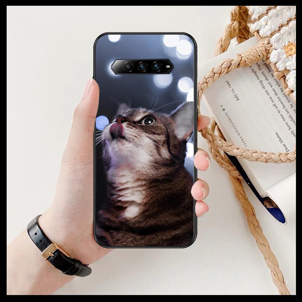 Lustige Cartoon-Katze Handyhülle Für xiaomi redmi Black Shark 4 Pro 2 3 3s Hüllen Helo Schwarze Hülle Silikon Rückseite Hübsche Mini-Hülle lustig