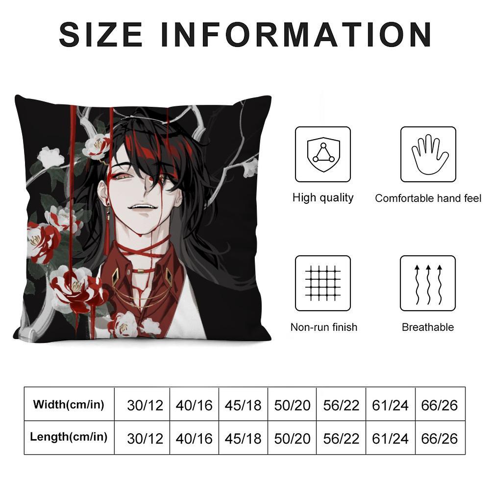 Vtuber V-Vox Akuma Cushion Cover Silky Short Plush Double-Sided Printed Pillow Case For Sofa All Seasons Home Decor Gift