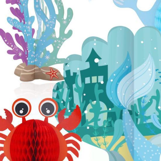 Ocean Sea Animal Honeycomb Centerpiece Under The Sea Party Decorations Fish Crab Turtle Seahorse Ocean Theme Birthday Party Supplies