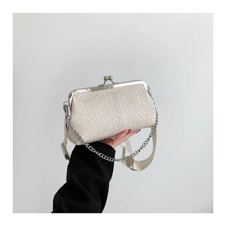 Knitting Thread Solid Hasp Evening Bag Fashion Versatile Shoulder Bags  New Fashion Hot Sale Chain Top-Handle Bags for Women