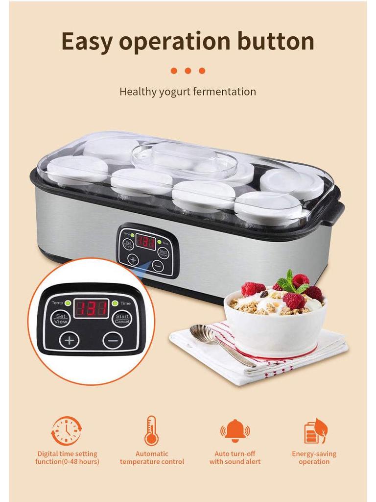 1400ML Yogurt and Dessert Maker: Make Stir-fried Ice Cream, Milkshakes, Pudding, and Jam at Home