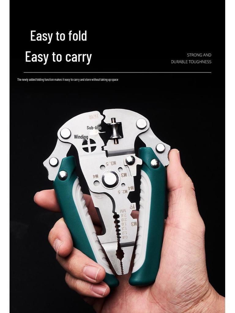 16-in-1 Multifunction Foldable Wire Stripper & Cutter for Electricians