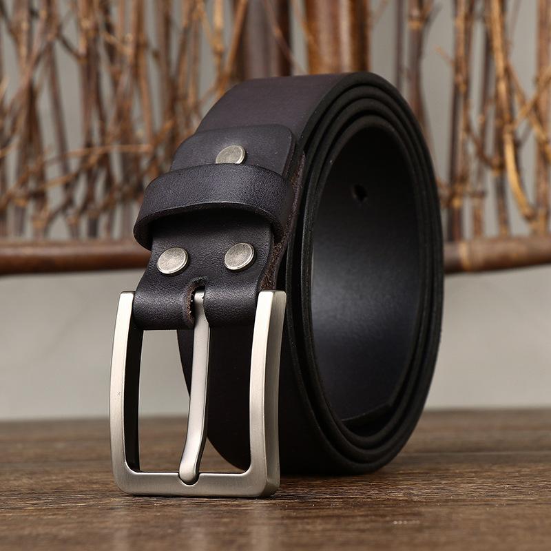 Belt Men's Korean-Style Simple Fashion All-Match Washed-out Vintage Genuine Cattlehide Leather Surface Belt