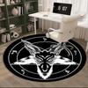 Devil's Horns And Symbols round carpet Chair cushion Round Entryway Rug, Soft Round Rugs for Living Room, Bedroom, Circle Carpet decor gifts