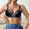 1pcs Fashion Style Backless Letter Decor Sexy Women's Bras Wire-Free Padless Female Underwear Ribbed Sexy Lingerie Brassiere