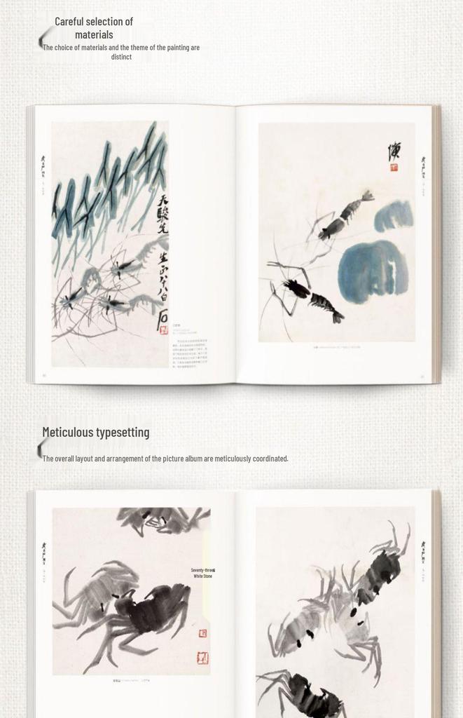 Qi Baishi Art Collection: Vol 1 Flowers & Birds, Vol 2 Fruits & Vegetables, Vol 3 Aquatic Life, Vol 4 Landscapes & Figures, 8K Quality