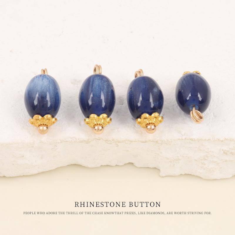 5pcs Guofeng Shirt Cardigan Button Resin Pearlescent Flower Tray Round Bead Button Chinese Hanfu Tang Suit Disc Button Cheongsam Button