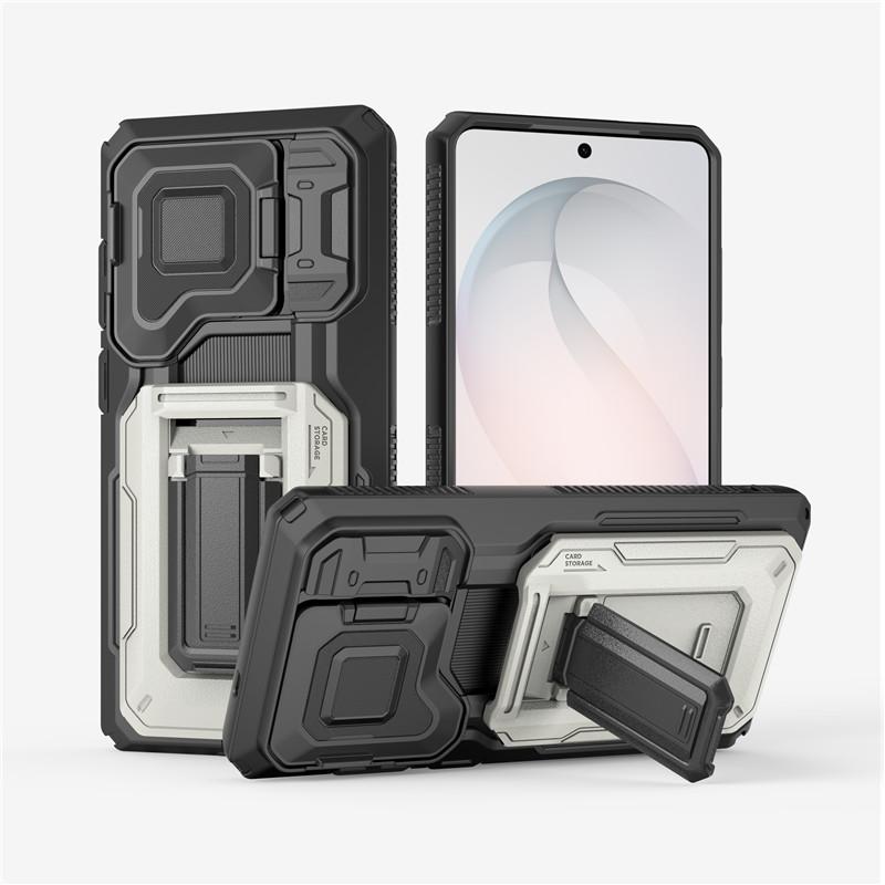 Armor Shockproof Bracket Cover for Iphone 17 Pro Max Iphone17 Air 5G Wallet Card Slots Credit Card Stand Holder Case