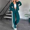 2024 Autumn/Winter Women's Striped Zip-Up Jacket & Sporty Set