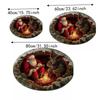 2D Flat Printed Christmas Rug Santa Claus Xmas Home Decor Round Vortex Carpet  Christmas