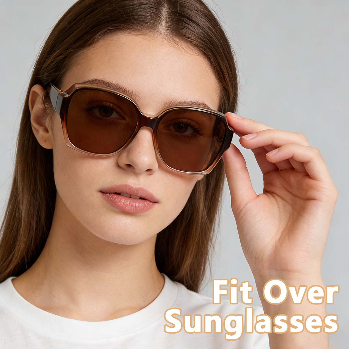 

1PC New Fashion Sunglasses Cover Over Myopia Prescription Glasses for Men Women Vintage Driving Eyewear T01 коричневый