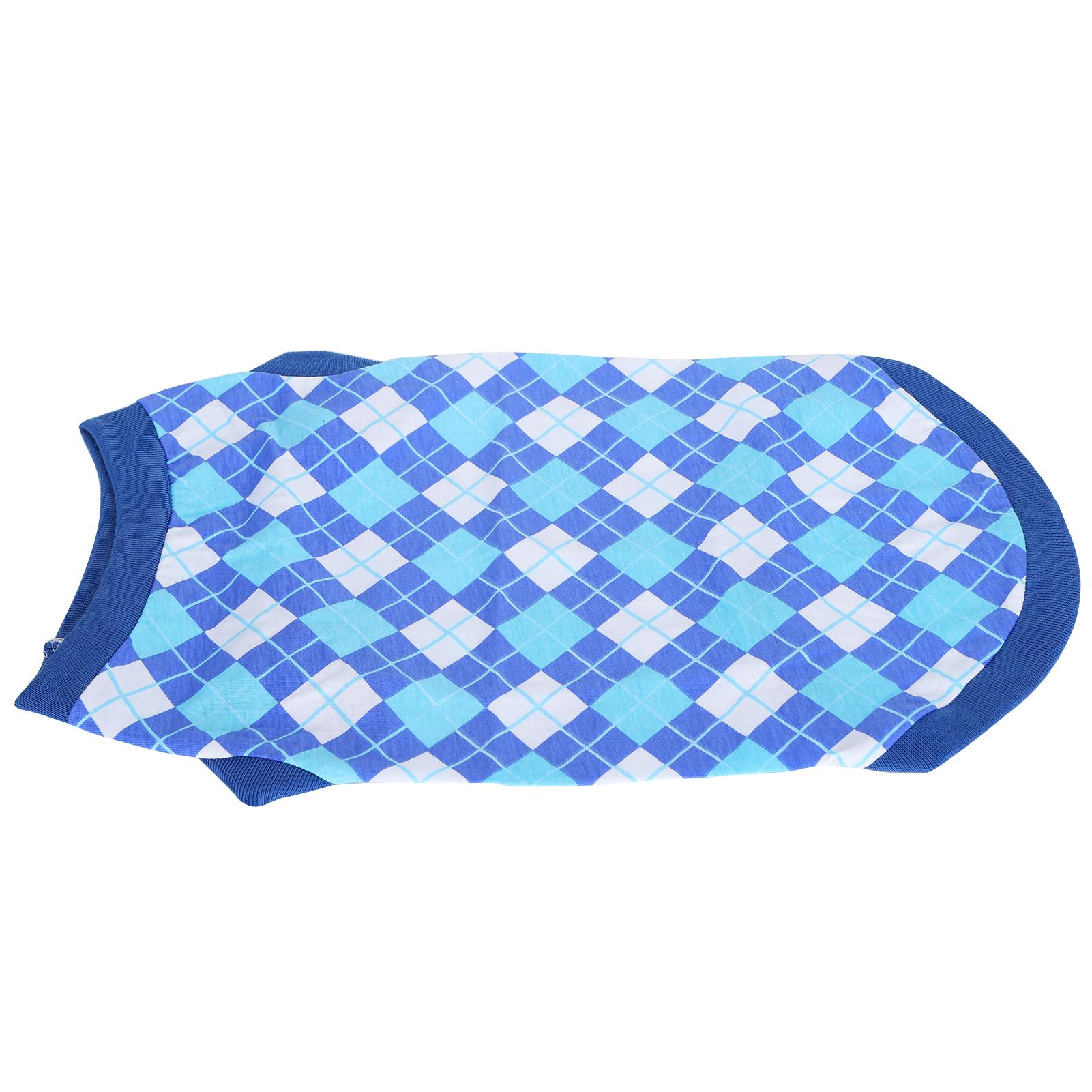 

Pet Pig Spring Summer Sleeveless TShirt Pet Vest Sweatshirt Rhombus Pattern Clothes(Blue M) M синий