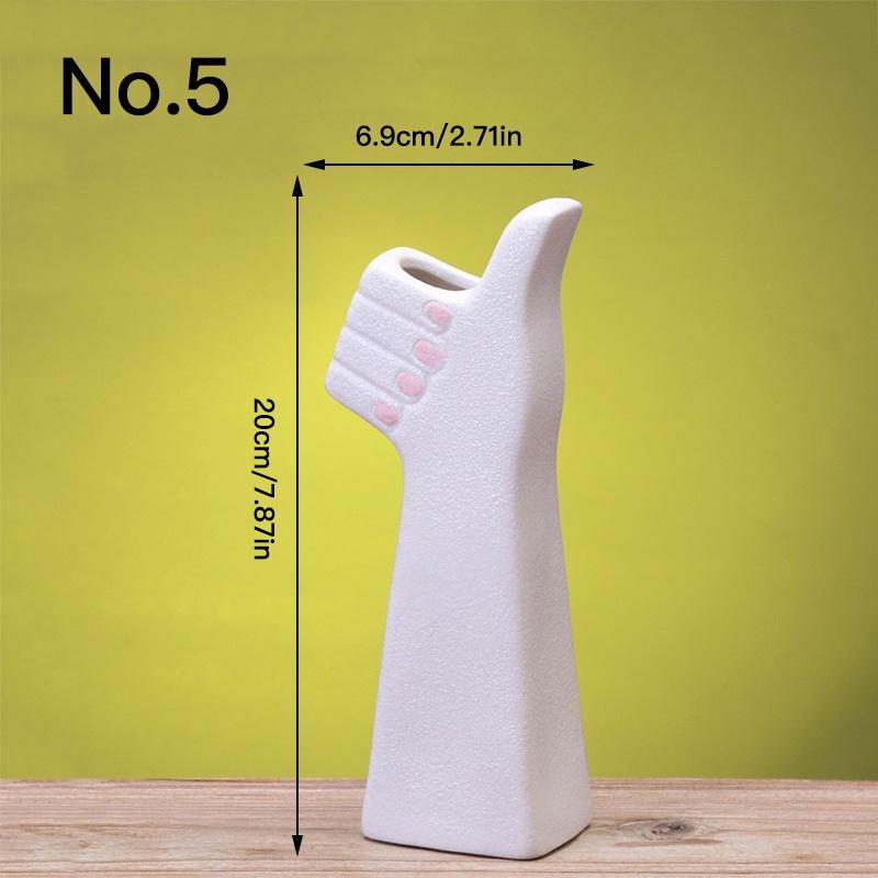 Creative Hand Shape Vase Ceramic Hydroponic Vase Flower Arrangement Home Decor Desktop Art Ornament Garden Supplies