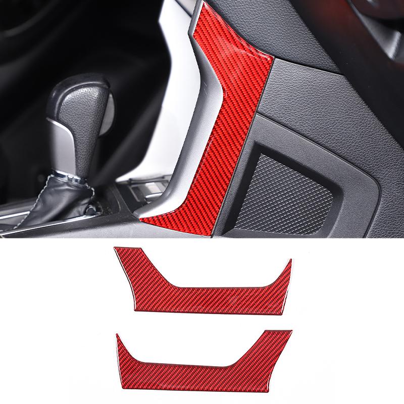 For Subaru Forester 2013-2018 Red Soft Carbon Fiber Interior Kit Dashboard Console Gear Shift Panel Decoration Trim Stickers