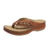 Women Summer Platform Flip Flops Thick Sole Chain Detail Toe Post Sandals Casual Beach Footwear for Outdoor Walking and Daily Wear