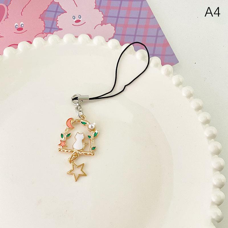 Cute Flower Phone Rope Keychain Pendant Phone Case Strap Women Girls Telephone Jewelry Anti-Lost Lanyard Hanging Cord Keychain