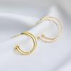 14K Gold-Plated Copper C-Shaped Ear Studs – Handmade, Color-Preserving Semi-Circular Hoops for DIY Earrings.