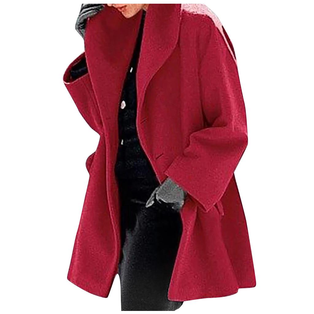 Dámský šálový límec Fleece kabát Elegantní směs kabátů Dlouhý kabát Svrchní oděvy Bundy