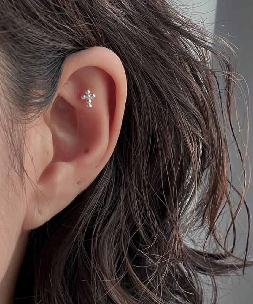 Baradu 925 Dot Cross Piercing (Single)