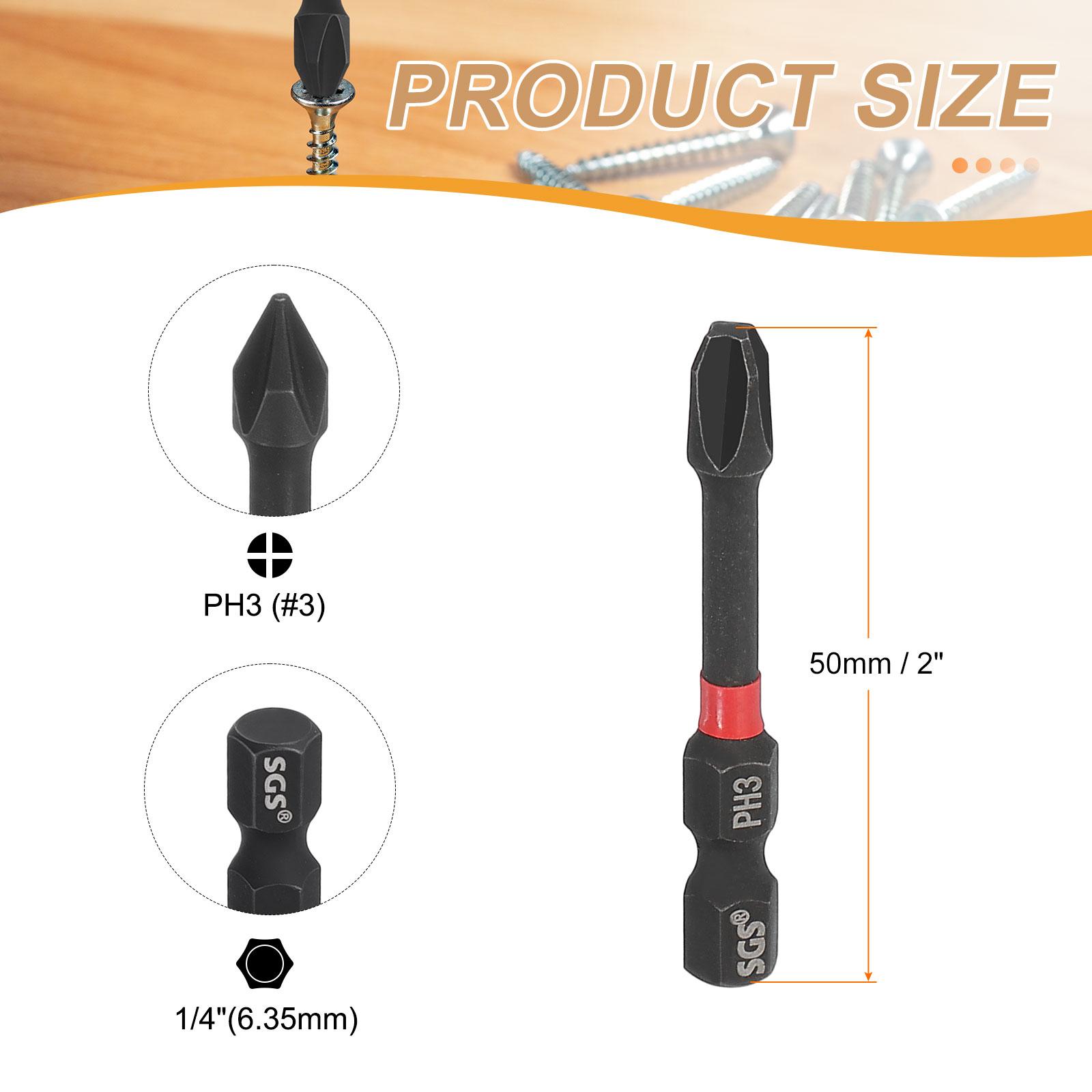 

Phillips Impact Screwdriver Bit 1/4 Hex Shank Magnetic Cross Head Drill Bits S2 Steel Screw Driver for Impact Power Drivers 1pcs