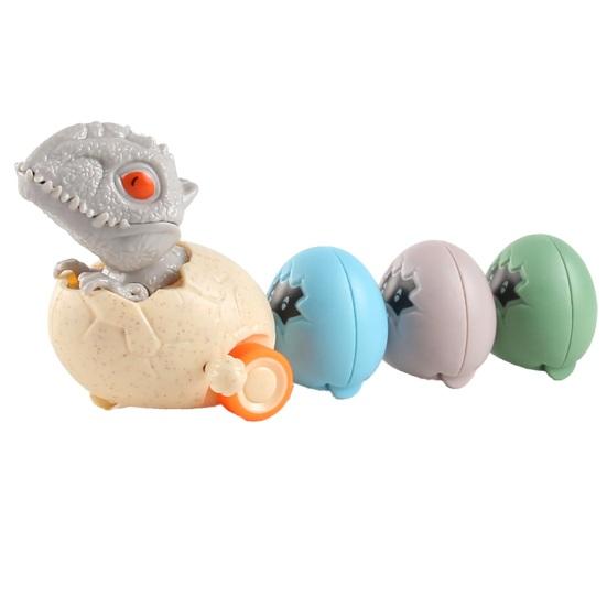 Wind-up Dinosaur Egg Toy Movable Mouth Clockwork Dino Toy with 3 Magnetic Eggs Toddlers Inertial Drive Cartoon Dinosaur Car Toy