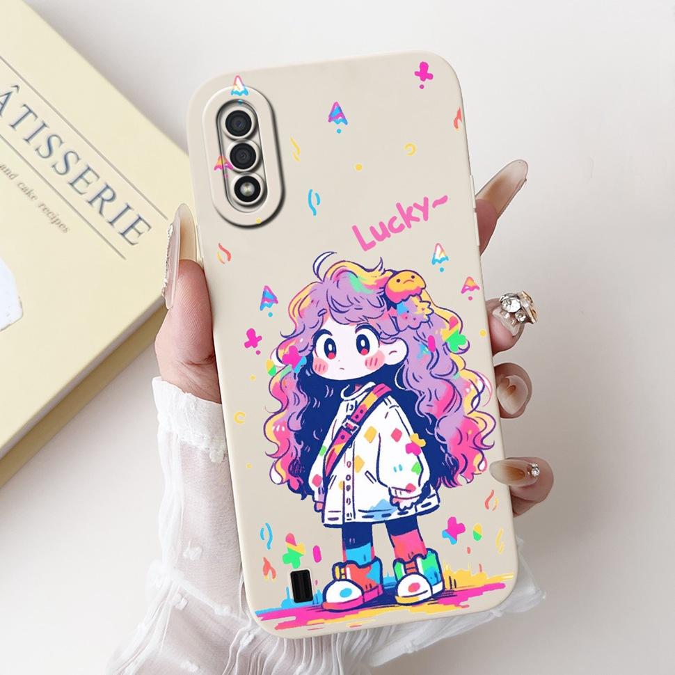 For Samsung Galaxy A01 Case Fashion Flower Painted Cover Soft TPU Matte Phone Case for Samsung A01 GalaxyA01 SM-A015F TPU