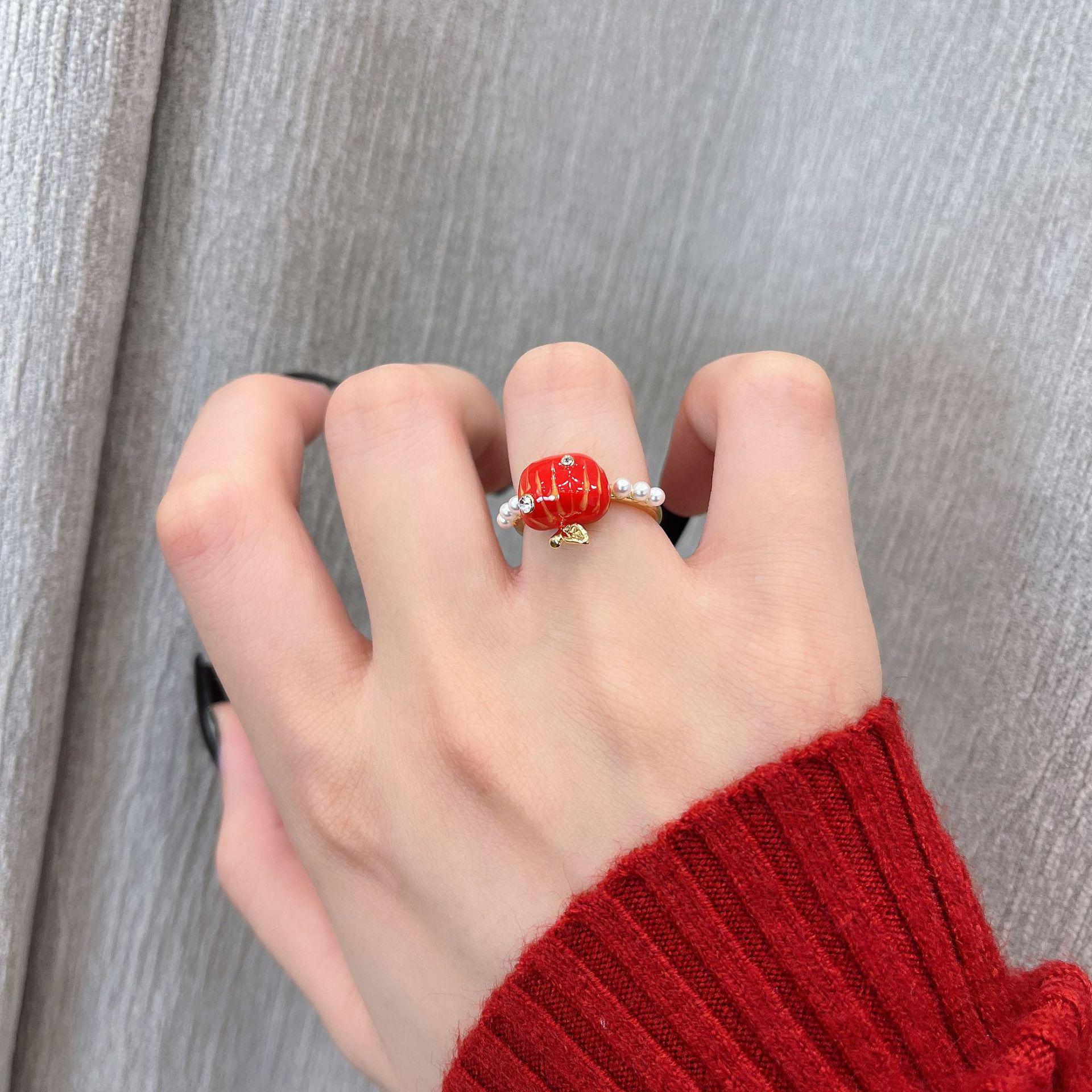 

Уникальные ювелирные изделия в виде надкушенного яблока: Забавные и милые серьги, ожерелья и кольца с нишевым дизайном RR633 Apple Rhinestone Pearl Ring