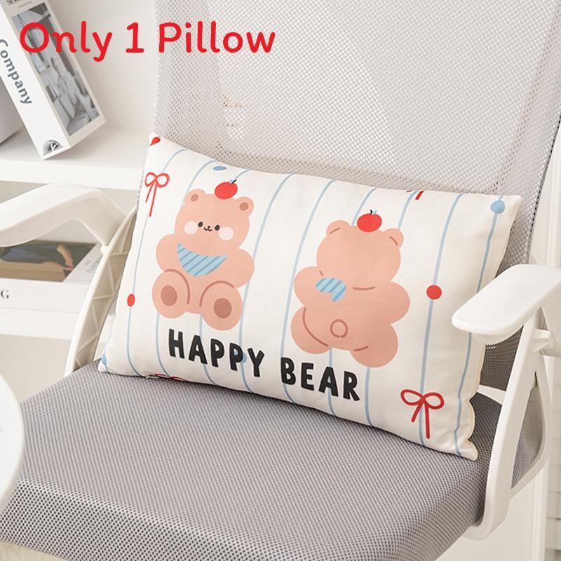 Cartoon Bear Cushion Cover With Breathable Summer Ice Silk For Office Chair And Car Seat Comfort