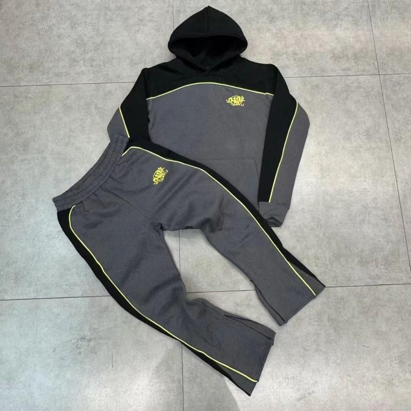 Drill Syna World Mens Hooded Sweatshirt Jogger Set Embroidered Streetwear