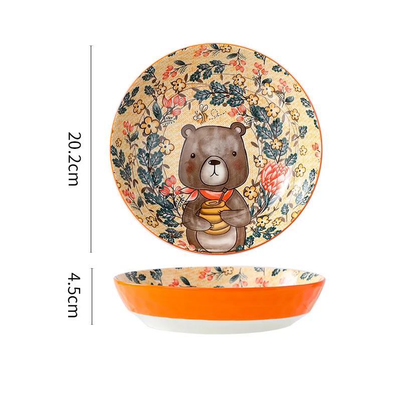 Cartoon Household Rice Bowl Brown Bear Noodle Bowl Creative  Ceramic Rice Bowl Kitchen Accessories