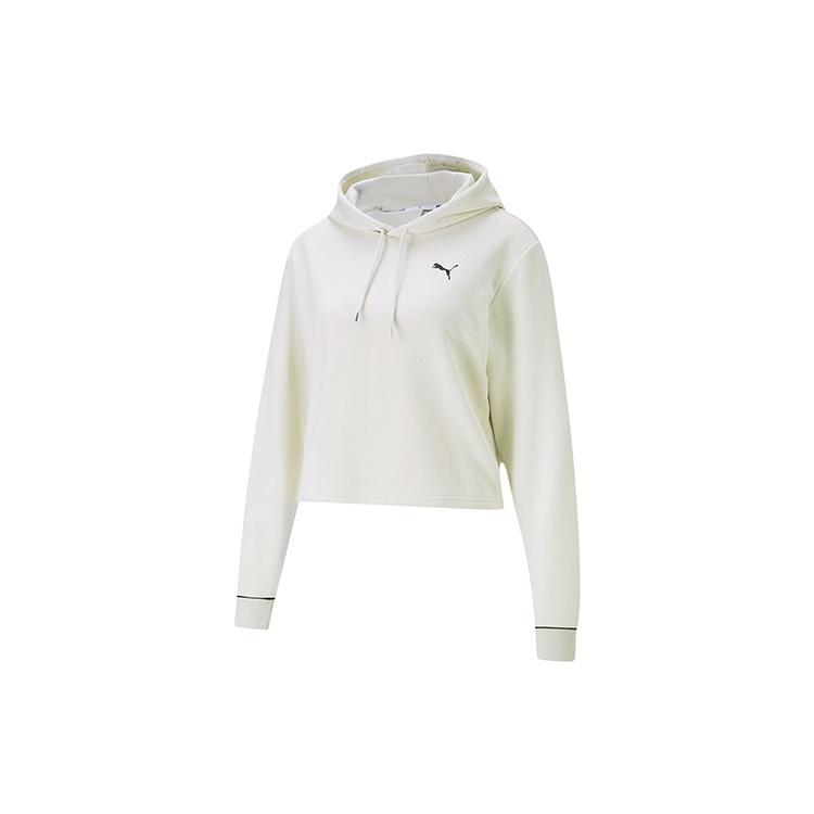 (WMNS) PUMA Style Cat Hoodie White Black Women s 587162-05 XS