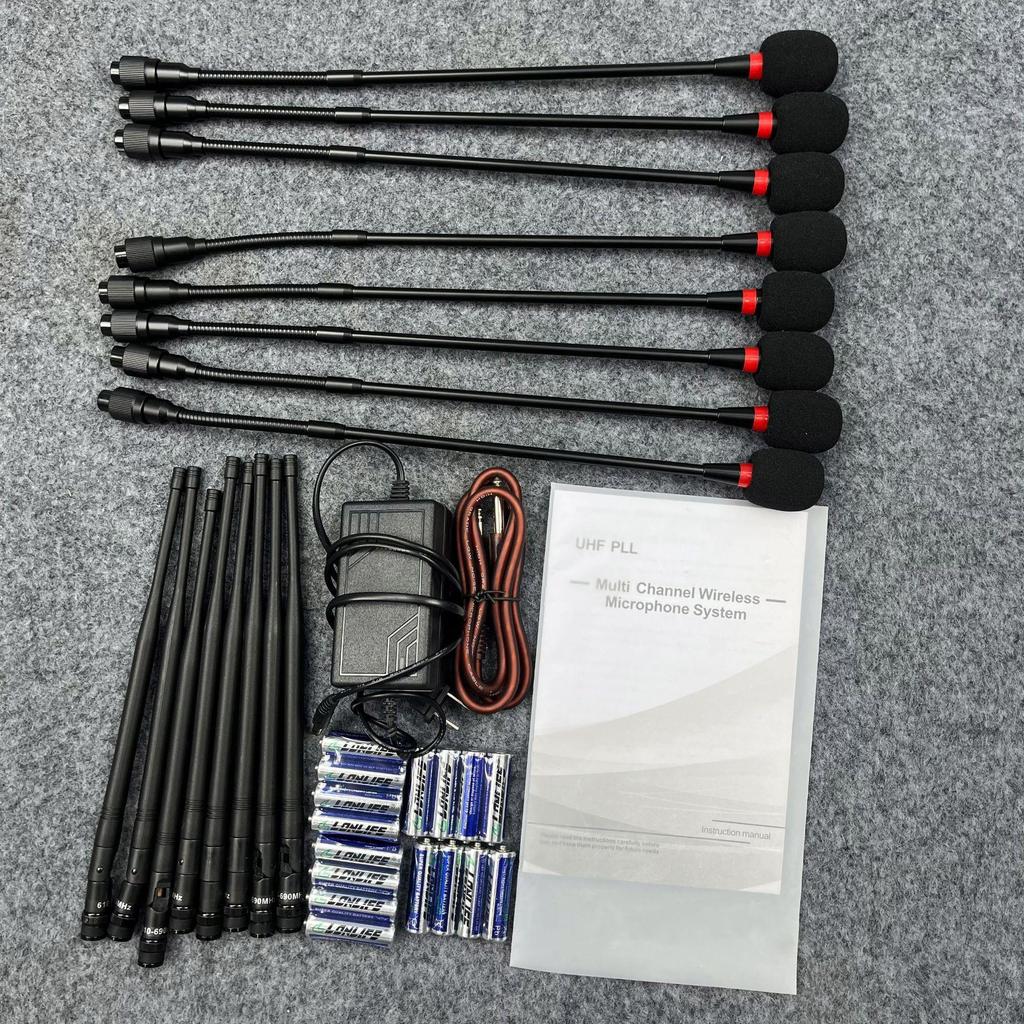Wireless Conference Microphone System: One-to-Eight, High Sound Quality for Lectures and Stage