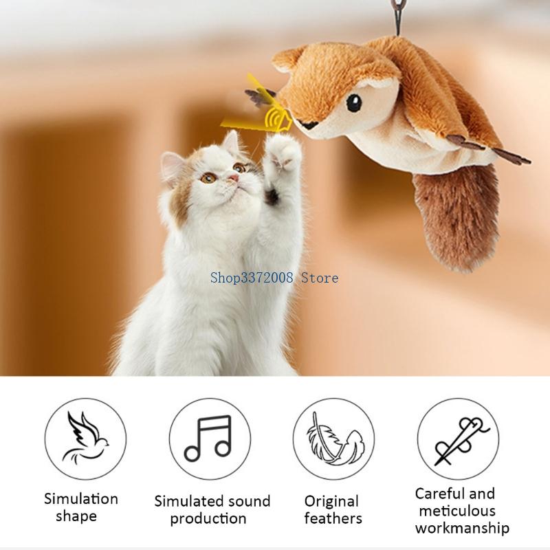 Electric Flapping Bird Toy Cats Interactively Sound Exercise Boredom Relief