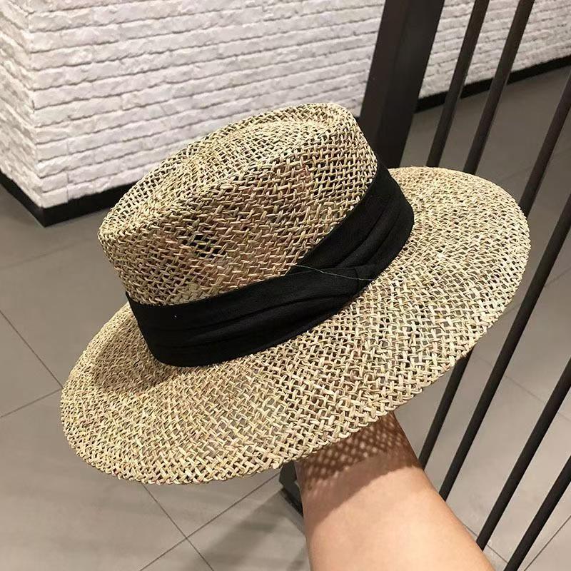 New Trend Summer Wide Brim Straw Hat Chapeau Ladies Panama Sun Hats Boater Black Beach Hat Sombrero Fedora Cowboy Jazz Cap