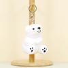 Soft Short Plush Polar Bear Keychain Fluffy Stuffed Animal Toy For Bags And Keys