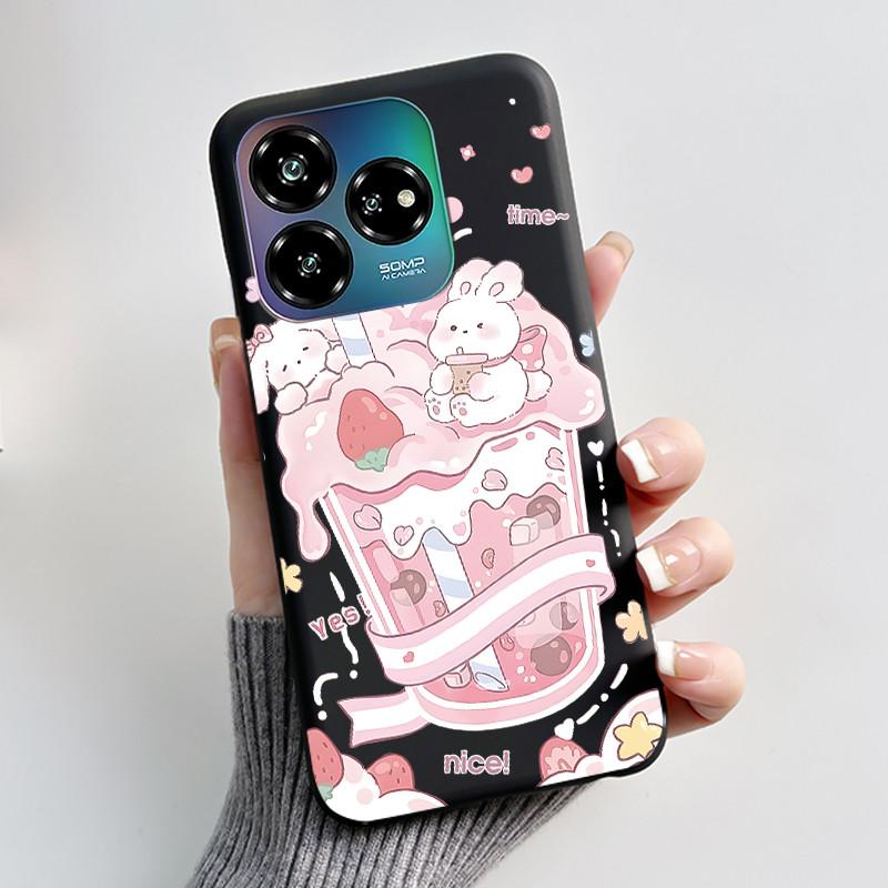 For ZTE Axon 60 Lite / Blade V60 Vita / Nubia V60 Design Case Cute Love Heart Rabbit Casing Black Soft Silicone Protective Cover