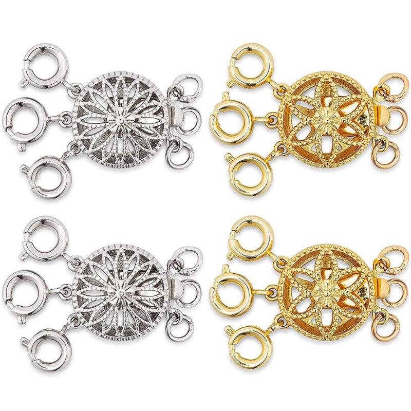 Novelty Lock Magnetic Necklace Clasp Sunflower Stackable Necklace Connector Closure Bracelet Extender for Jewelry Making