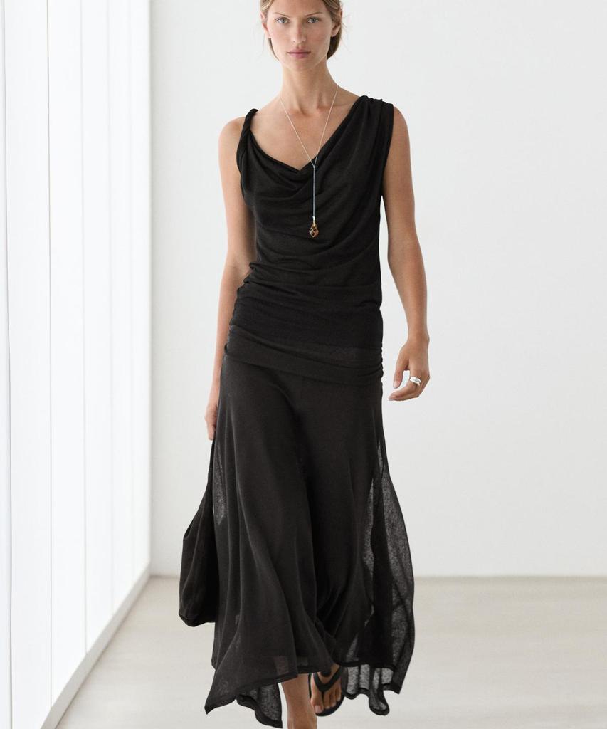 Masimodutti Drape Glossy Knot Detail Top