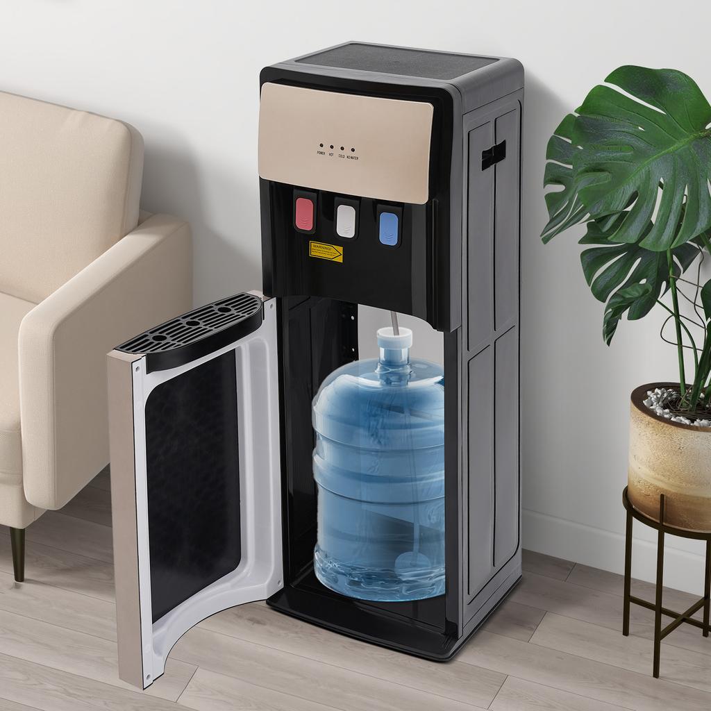 Bottom Loading Water Cooler Dispenser 5Gallon Cold/Hot Water with 3 Temperature Settings Removable Drip Tray for Home Office Use