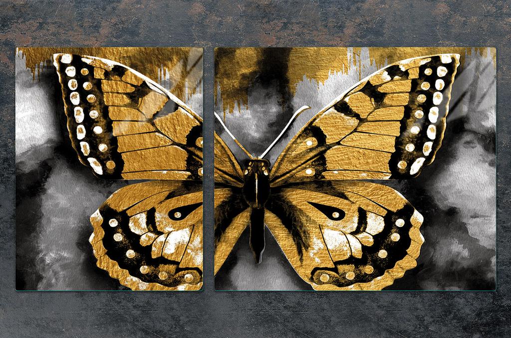 SZKLANA PŁYTA i DESKA DO KROJENIA 100x52 MOTYL