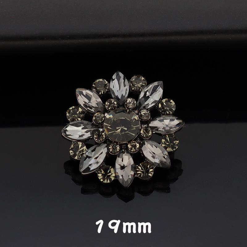 5 Stück High-End Metall Diamantenbesetzte Mantelknöpfe Kinder Pelzknöpfe Nerzknöpfe Mode Blütenblatt Strassknöpfe