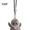 Festive Vehicle Accessories Halloween Ghost Bling Car Hanging Accessories, Faux Crystal Rear Mirror Ornament View Charm, Auto Interior Pendant