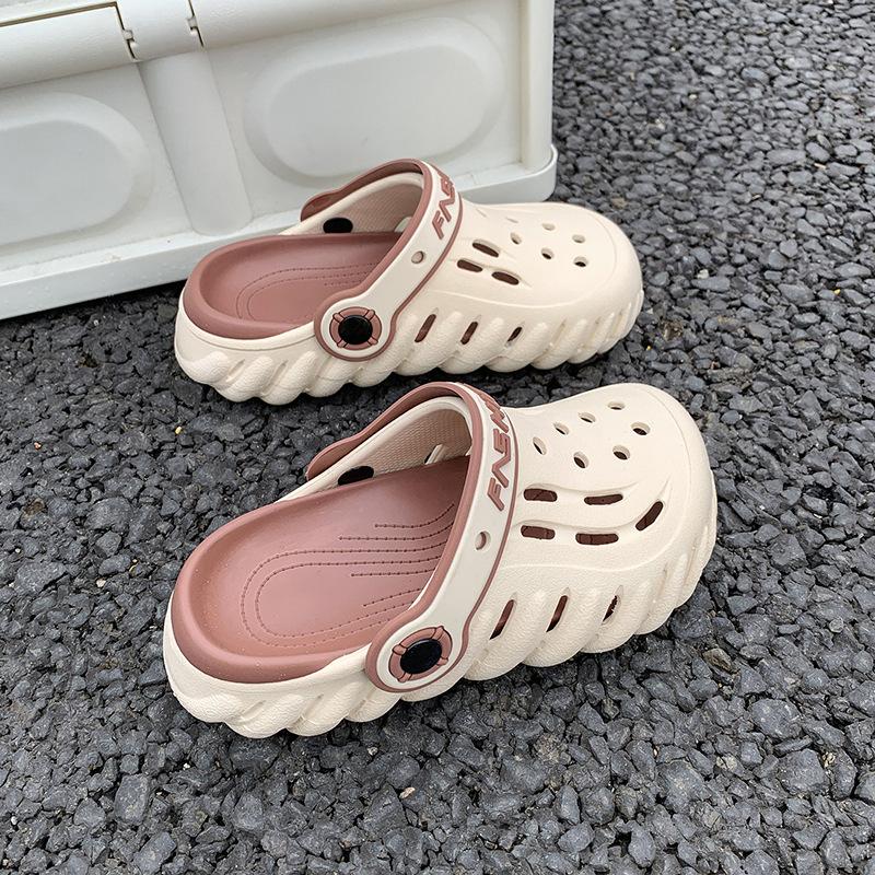 

Children s Bobo hole shoes slippers EVA non-slip and wear-resistant summer two-color bag head drag men s and women s sandals 40/41 [Inner Length 25cm]