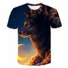 Maglietta Bambini Ragazzi Stampa 3D Animale Lupo Manica Corta Top Estivi Casual dai 2 agli 8 Anni Vestiti per Bambini T-Shirt Bambina