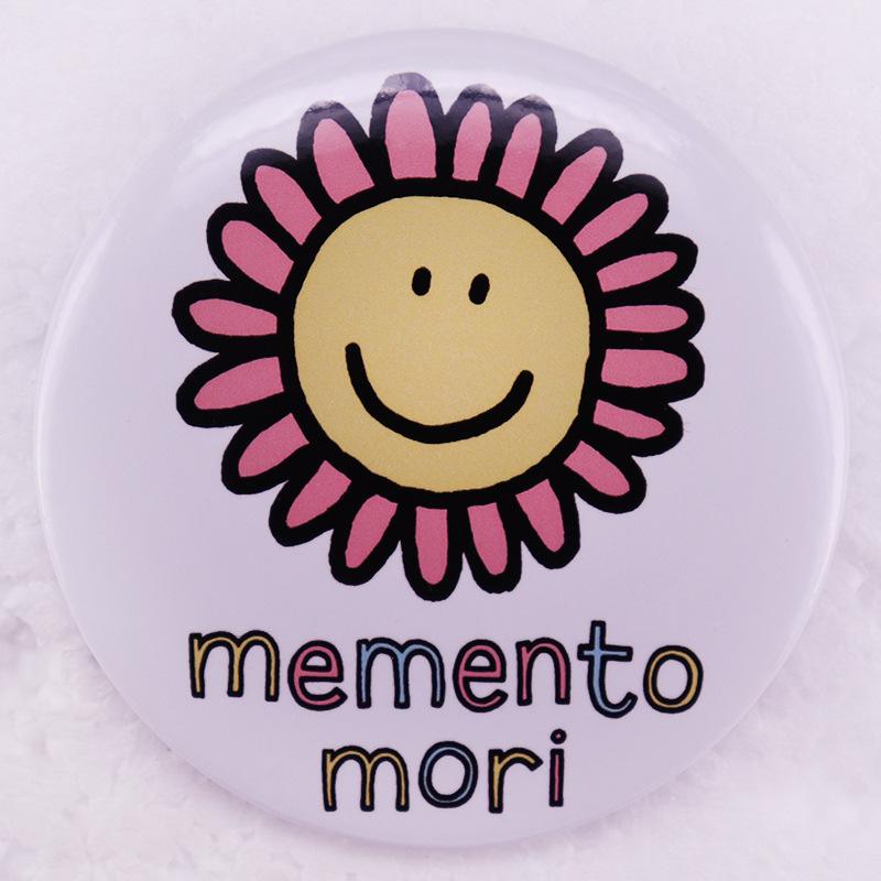 Memento Mori Tinplate Badge Brooch
