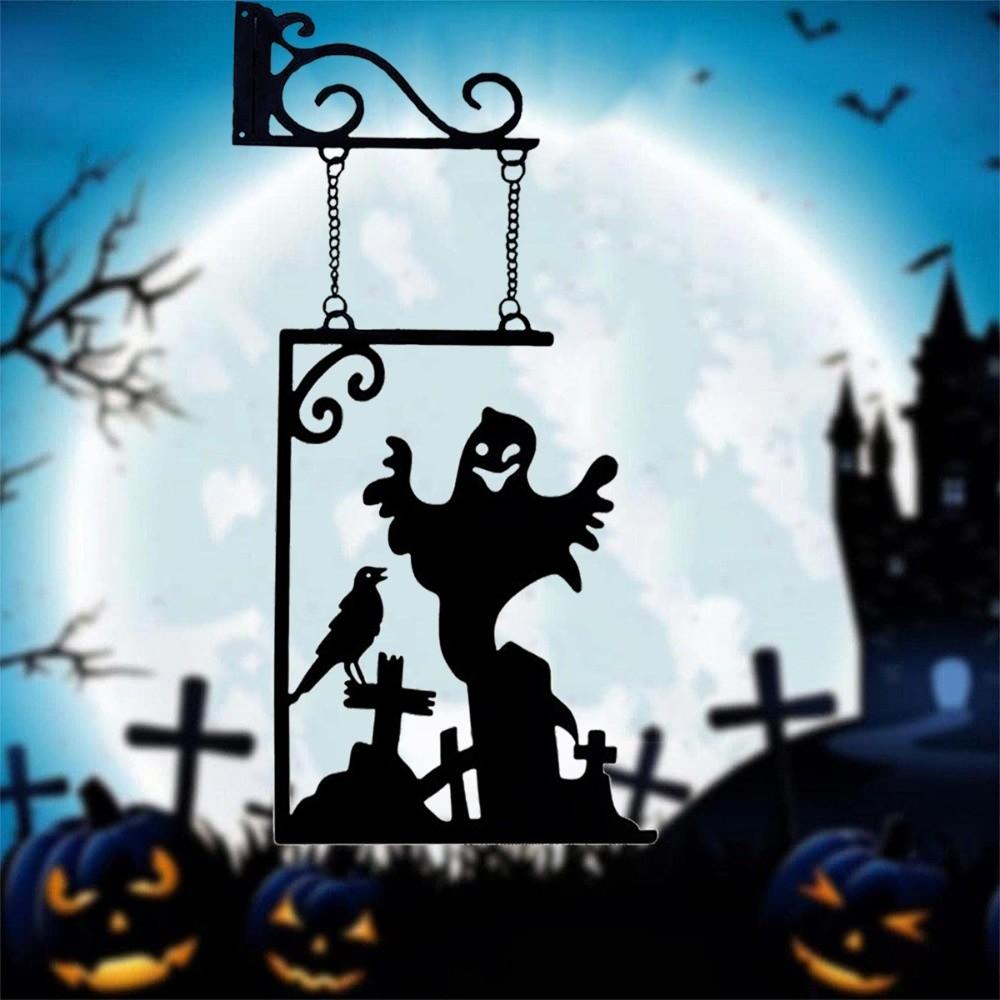Not Easy To Deform Ghost Pendant Waterproof Halloween Decoration Halloween Hanging Sign Party