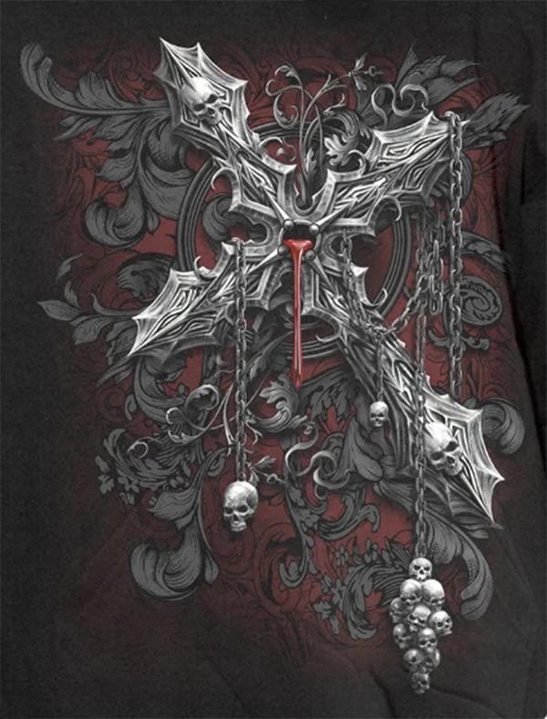 Blood Religion Gothic Cross of Darkness TShirt New 100 Cotton Short Sleeve ONeck Harajuku Casual Unisexs Tshirt Streetwear S