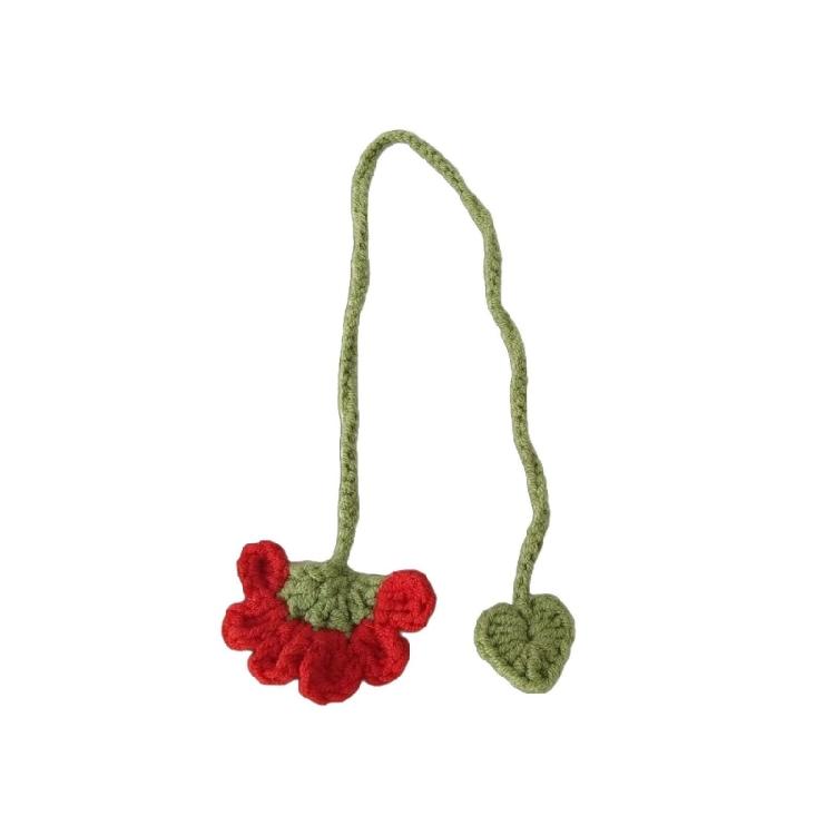 5Pcs Handmade Crochet Flower Bookmarks Knitted Floral Bookmarks Page Marker for Teacher Student Book Lover Reading Aid