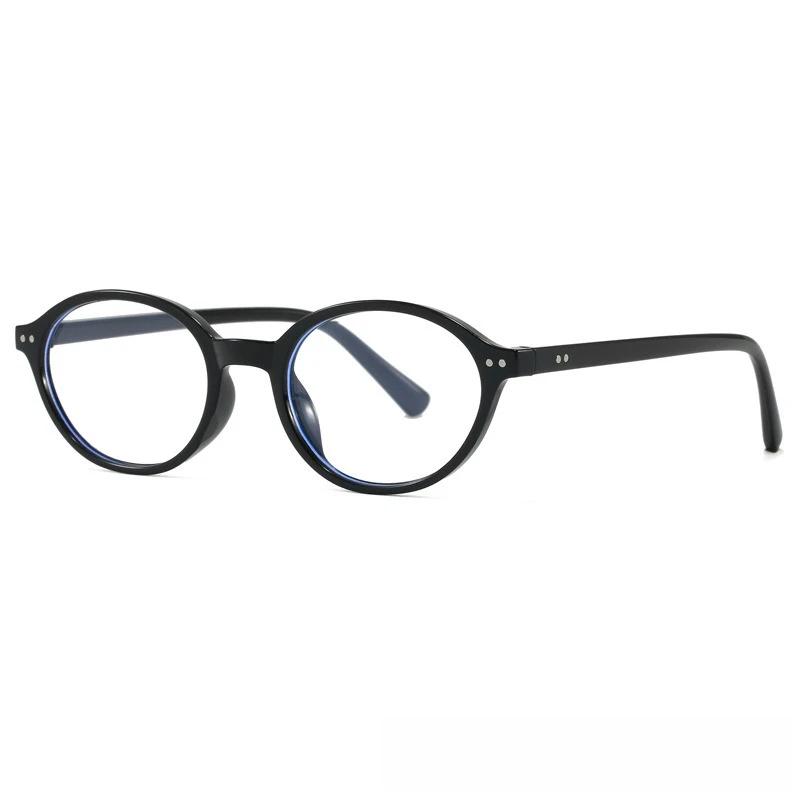 Korean Retro Oval Frame Blue Light Blocking Glasses Women Men Fashion Trendy Anti Blue Ray Plain Eyewear Decorative Eyeglasses